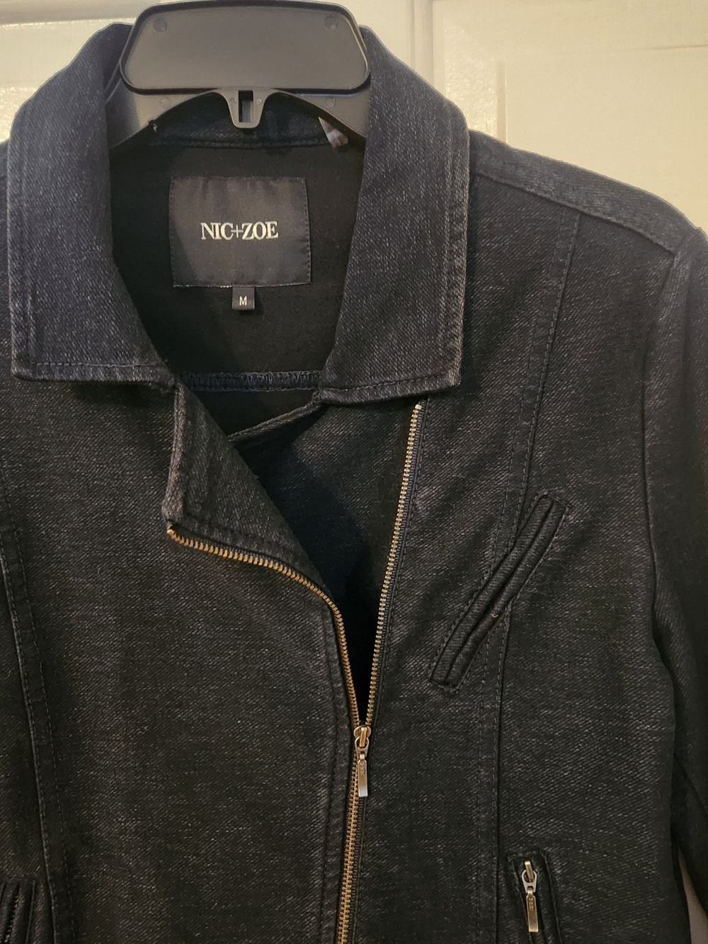 Nic+Zoe Women's Black Asymmetrical Zip Jacket - Picture 2 of 11